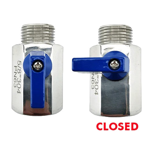 5/8 Stainless Ball Valve (Female x Male) for Keg Couplers