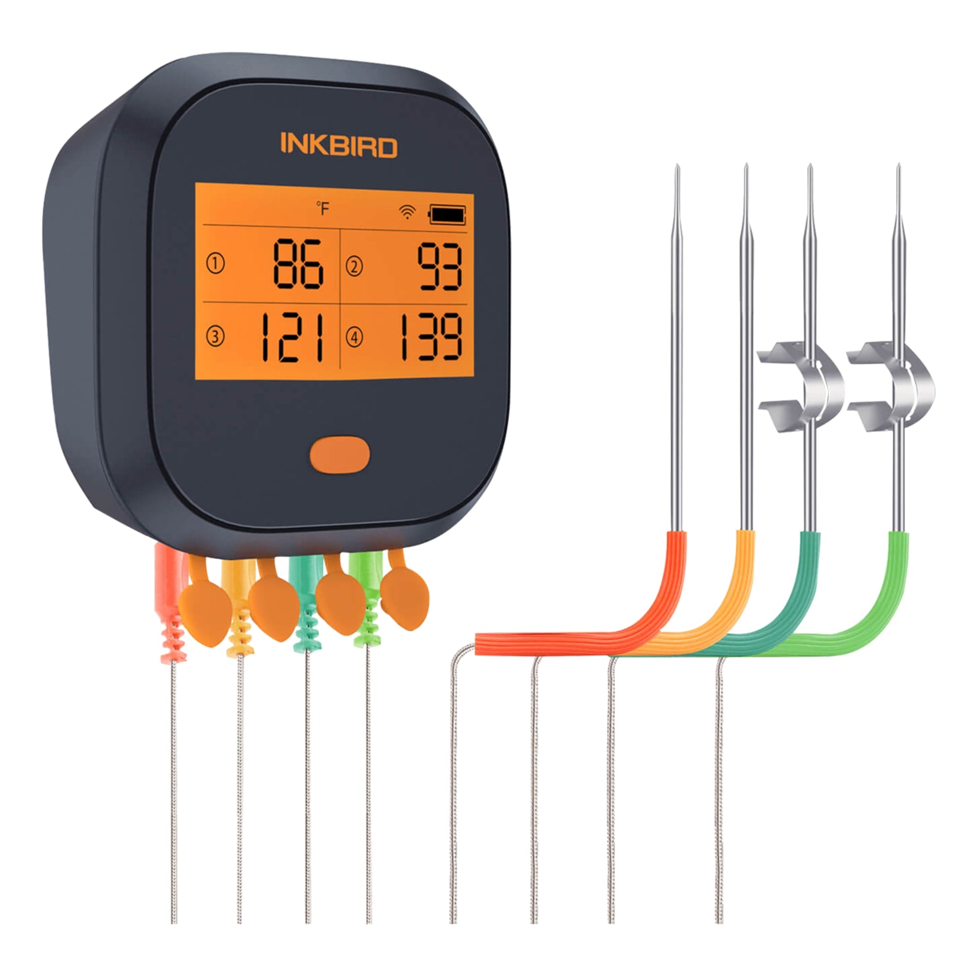 Inkbird BBQ Thermometer with 4 Probe Cable Winders