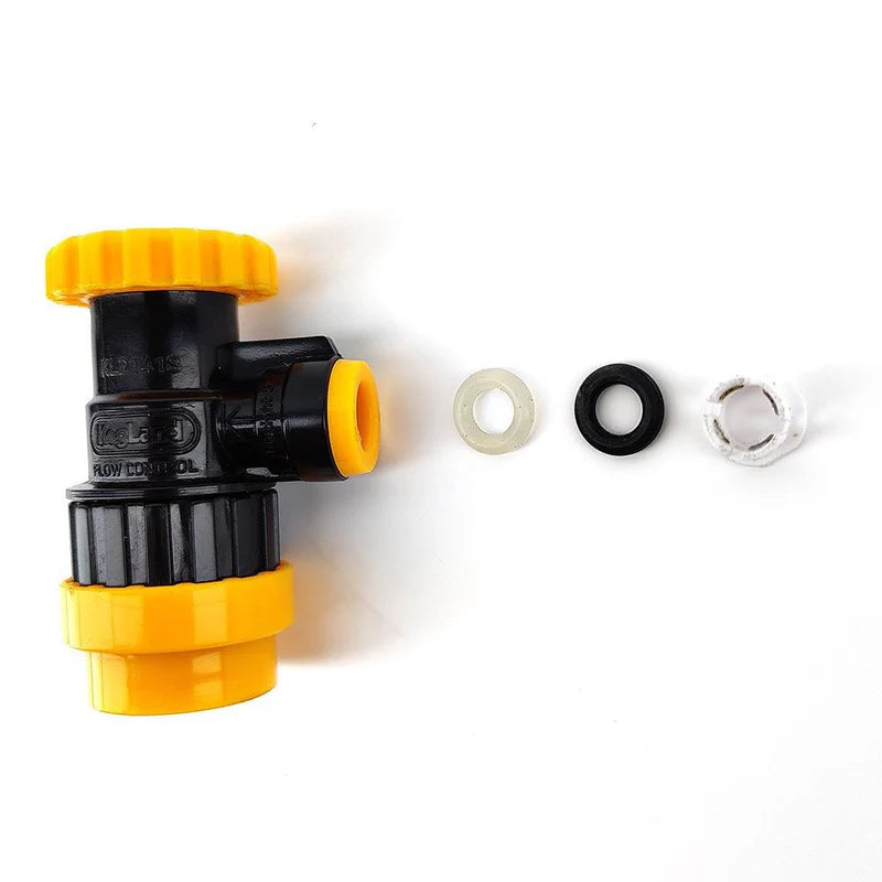 POK Duotight 8mm x Flow Control Ball Lock Disconnect (Liquid Black + Yellow)