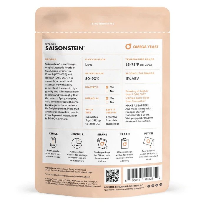 OYL-500 Saisonstein Monster - Omega Yeast