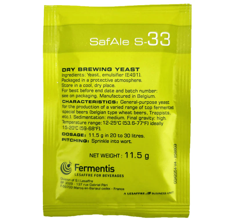 SafAle S-33 x 11.5g Yeast