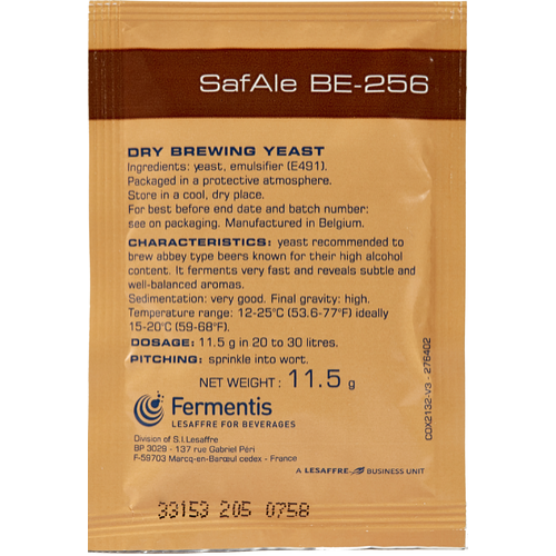SafAle BE-256 Belgian Dry Yeast (Abbaye Dry Yeast) 11.5g