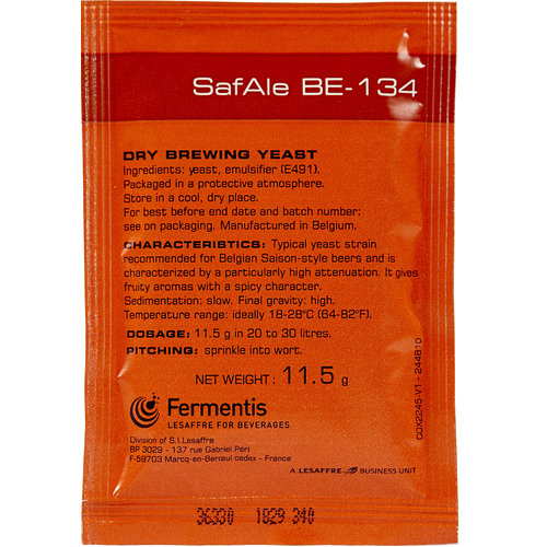 SafAle BE-134 Belgian Saison Dry Yeast 11.5g
