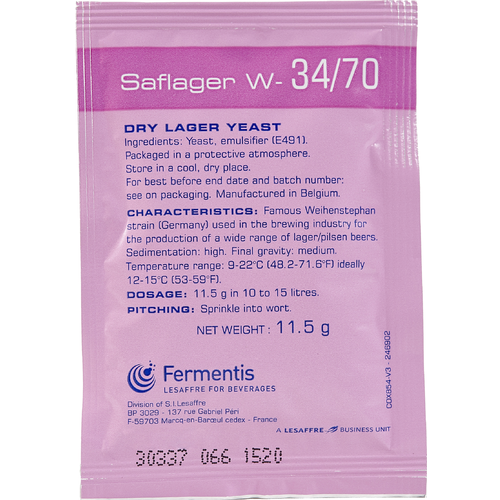 SafLager W-34/70 German Lager Dry Yeast 11.5g